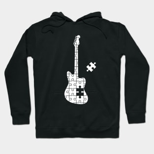 Puzzle Offset Style Electric Guitar Silhouette Hoodie